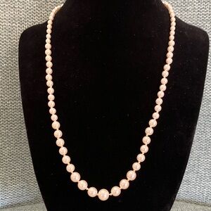 Vintage The Roman Company RMN Cream Faux Pearl Single Strand Costume Necklace